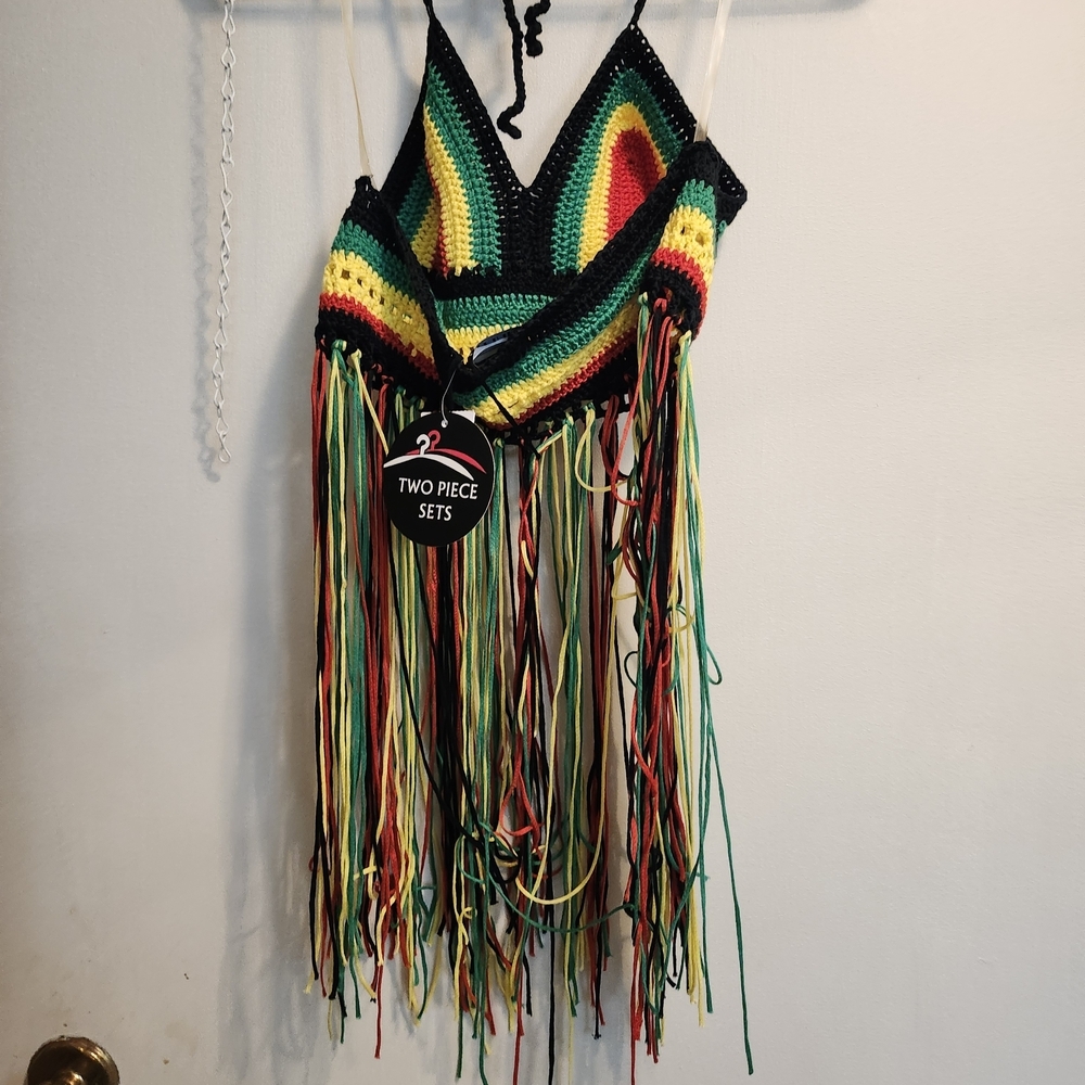 Multicolor Crochet Fringe Tank Top - Picture 3 of 5